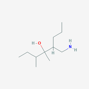 molecular formula C11H25NO B13637654 5-(Aminomethyl)-3,4-dimethyloctan-4-ol 