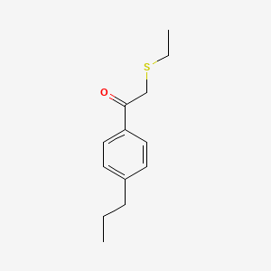 molecular formula C13H18OS B13637659 2-(Ethylthio)-1-(4-propylphenyl)ethan-1-one 