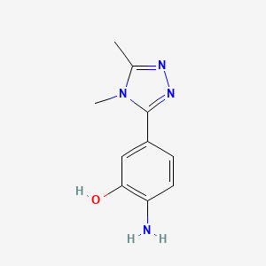 molecular formula C10H12N4O B13637667 2-Amino-5-(4,5-dimethyl-4h-1,2,4-triazol-3-yl)phenol 