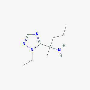 molecular formula C9H18N4 B13637693 2-(1-Ethyl-1h-1,2,4-triazol-5-yl)pentan-2-amine 