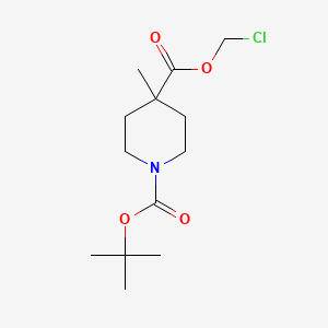 molecular formula C13H22ClNO4 B13637698 1-Tert-butyl 4-chloromethyl 4-methylpiperidine-1,4-dicarboxylate 