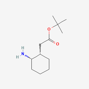 molecular formula C12H23NO2 B13637715 tert-Butyl 2-((1S,2S)-2-aminocyclohexyl)acetate 