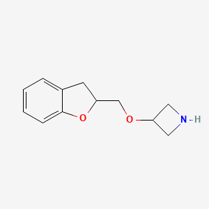 molecular formula C12H15NO2 B13637719 3-((2,3-Dihydrobenzofuran-2-yl)methoxy)azetidine 