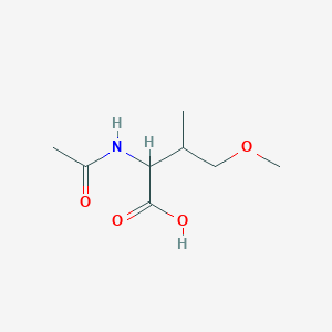 molecular formula C8H15NO4 B13637749 2-Acetamido-4-methoxy-3-methylbutanoic acid 