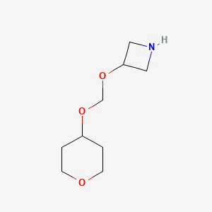 molecular formula C9H17NO3 B13637756 3-[(Oxan-4-yloxy)methoxy]azetidine 