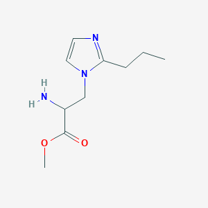 molecular formula C10H17N3O2 B13637759 Methyl 2-amino-3-(2-propyl-1h-imidazol-1-yl)propanoate 