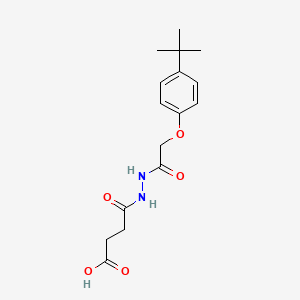 molecular formula C16H22N2O5 B1363778 3-(N-{2-[4-(tert-butyl)phenoxy]acetylamino}carbamoyl)propanoic acid 