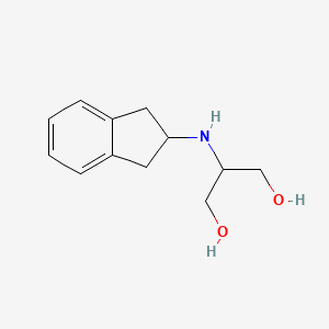 molecular formula C12H17NO2 B13637797 2-((2,3-Dihydro-1h-inden-2-yl)amino)propane-1,3-diol 