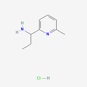 molecular formula C9H15ClN2 B13637816 1-(6-Methylpyridin-2-yl)propan-1-amine hydrochloride 