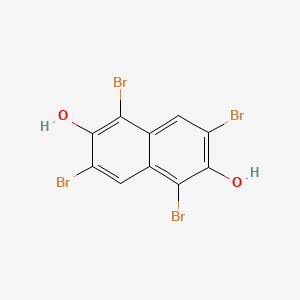 molecular formula C10H4Br4O2 B13637837 1,3,5,7-Tetrabromo-2,6-naphthalenediol 