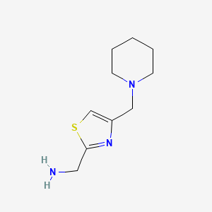 molecular formula C10H17N3S B13637842 (4-(Piperidin-1-ylmethyl)thiazol-2-yl)methanamine 