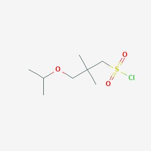 molecular formula C8H17ClO3S B13637860 3-Isopropoxy-2,2-dimethylpropane-1-sulfonyl chloride 