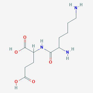 molecular formula C11H21N3O5 B13637864 2-(2,6-Diaminohexanoylamino)pentanedioic acid 