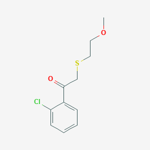 molecular formula C11H13ClO2S B13637882 1-(2-Chlorophenyl)-2-((2-methoxyethyl)thio)ethan-1-one 