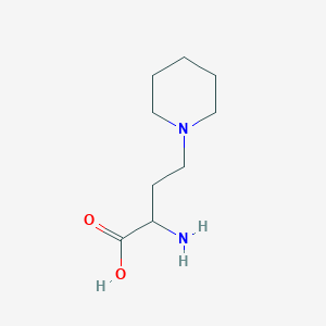 molecular formula C9H18N2O2 B13637890 2-Amino-4-(piperidin-1-yl)butanoic acid 