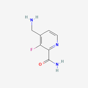 molecular formula C7H8FN3O B13637904 4-(Aminomethyl)-3-fluoropyridine-2-carboxamide 