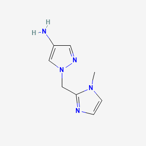 molecular formula C8H11N5 B13637938 1-[(1-Methyl-1H-imidazol-2-yl)methyl]-1H-pyrazol-4-amine CAS No. 1201363-95-2