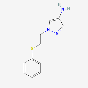 molecular formula C11H13N3S B13637960 1-(2-(Phenylthio)ethyl)-1h-pyrazol-4-amine 