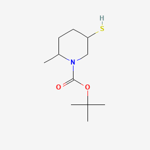 molecular formula C11H21NO2S B13637964 Tert-butyl 2-methyl-5-sulfanylpiperidine-1-carboxylate 