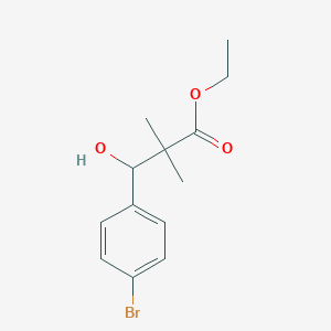 molecular formula C13H17BrO3 B13637984 Ethyl 3-(4-bromophenyl)-3-hydroxy-2,2-dimethylpropanoate 