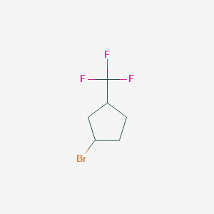 molecular formula C6H8BrF3 B13637989 1-Bromo-3-(trifluoromethyl)cyclopentane 