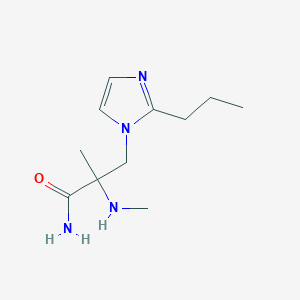 molecular formula C11H20N4O B13638007 2-Methyl-2-(methylamino)-3-(2-propyl-1h-imidazol-1-yl)propanamide 