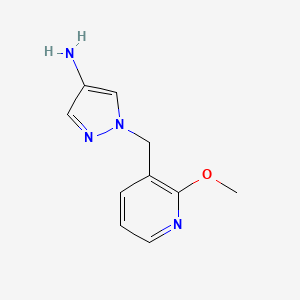 molecular formula C10H12N4O B13638022 1-[(2-Methoxy-3-pyridinyl)methyl]-1H-pyrazol-4-amine 