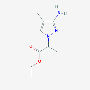 molecular formula C9H15N3O2 B13638032 Ethyl 2-(3-amino-4-methyl-1h-pyrazol-1-yl)propanoate 