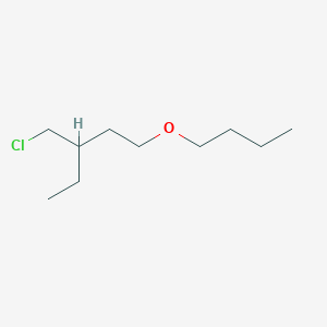 molecular formula C10H21ClO B13638053 1-Butoxy-3-(chloromethyl)pentane 