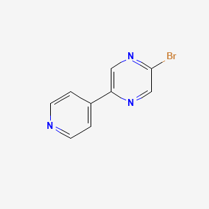 molecular formula C9H6BrN3 B13638058 2-Bromo-5-(pyridin-4-YL)pyrazine 