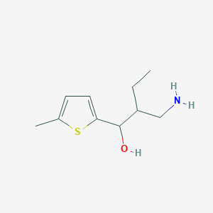 molecular formula C10H17NOS B13638074 2-(Aminomethyl)-1-(5-methylthiophen-2-yl)butan-1-ol 