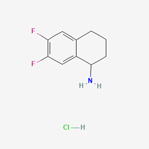 molecular formula C10H12ClF2N B13638076 6,7-Difluoro-1,2,3,4-tetrahydronaphthalen-1-aminehydrochloride 