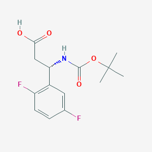 molecular formula C14H17F2NO4 B13638116 (S)-3-((tert-Butoxycarbonyl)amino)-3-(2,5-difluorophenyl)propanoic acid 