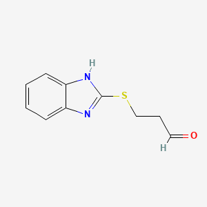 molecular formula C10H10N2OS B13638123 3-((1h-Benzo[d]imidazol-2-yl)thio)propanal 