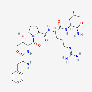 molecular formula C30H49N9O6 B13638129 H-DL-Phe-DL-xiThr-DL-Pro-DL-Arg-DL-Leu-NH2 