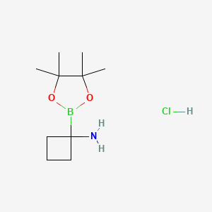 molecular formula C10H21BClNO2 B13638141 1-(Tetramethyl-1,3,2-dioxaborolan-2-yl)cyclobutan-1-amine hydrochloride 