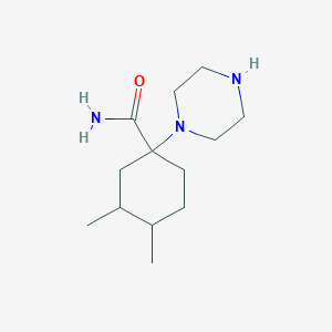 3,4-Dimethyl-1-(piperazin-1-yl)cyclohexane-1-carboxamide