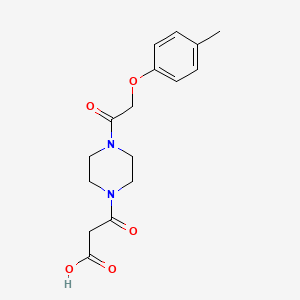 molecular formula C16H20N2O5 B1363817 3-[4-[2-(4-Methylphenoxy)acetyl]piperazin-1-yl]-3-oxopropanoic acid 