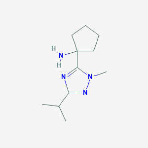 molecular formula C11H20N4 B13638172 1-(3-Isopropyl-1-methyl-1h-1,2,4-triazol-5-yl)cyclopentan-1-amine 