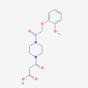 molecular formula C16H20N2O6 B1363818 3-[4-[2-(2-Methoxyphenoxy)acetyl]piperazin-1-yl]-3-oxopropanoic acid 