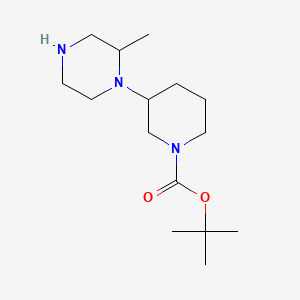 molecular formula C15H29N3O2 B13638197 Tert-butyl 3-(2-methylpiperazin-1-yl)piperidine-1-carboxylate 