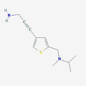 molecular formula C12H18N2S B13638226 3-(5-((Isopropyl(methyl)amino)methyl)thiophen-3-yl)prop-2-yn-1-amine 