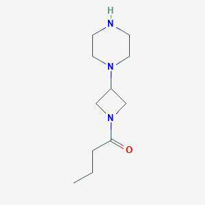 molecular formula C11H21N3O B13638268 1-(3-(Piperazin-1-yl)azetidin-1-yl)butan-1-one 