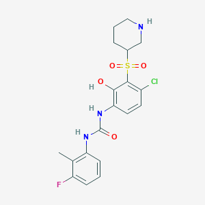 1-(4-Chloro-2-hydroxy-3-piperidin-3-ylsulfonylphenyl)-3-(3-fluoro-2-methylphenyl)urea