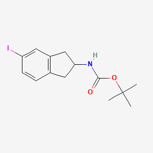 molecular formula C14H18INO2 B13638274 tert-Butyl (5-iodo-2,3-dihydro-1H-inden-2-yl)carbamate 