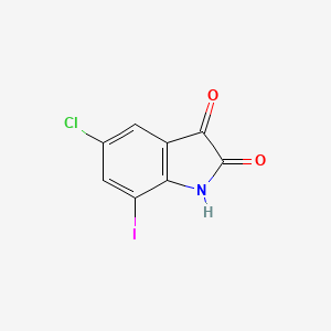 molecular formula C8H3ClINO2 B13638309 5-Chloro-7-iodoindoline-2,3-dione 