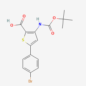 molecular formula C16H16BrNO4S B13638327 3-Tert-butoxycarbonylamino-5-(4-bromophenyl)thiophene-2-carboxylic acid 