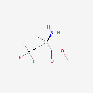 molecular formula C6H8F3NO2 B13638475 methyl (1S,2S)-1-amino-2-(trifluoromethyl)cyclopropanecarboxylate 