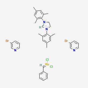 molecular formula C38H41Br2Cl2N4Ru- B13638498 benzylidene(dichloro)ruthenium;1,3-bis(2,4,6-trimethylphenyl)imidazolidin-2-ide;3-bromopyridine 