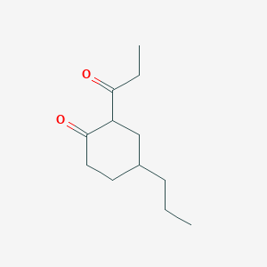 molecular formula C12H20O2 B13638500 2-Propionyl-4-propylcyclohexan-1-one 